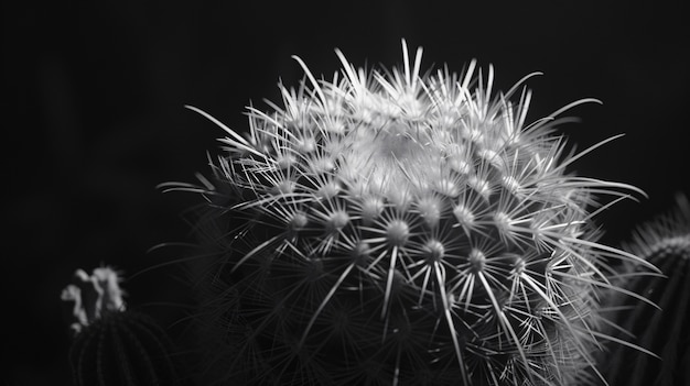 Foto gratuita cactus del desierto blanco y negro