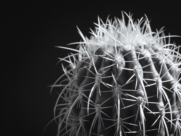 Cactus del desierto blanco y negro