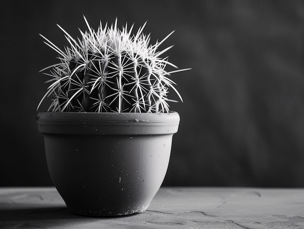 Foto gratuita cactus del desierto blanco y negro