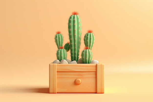 Cactus del desierto en el estudio