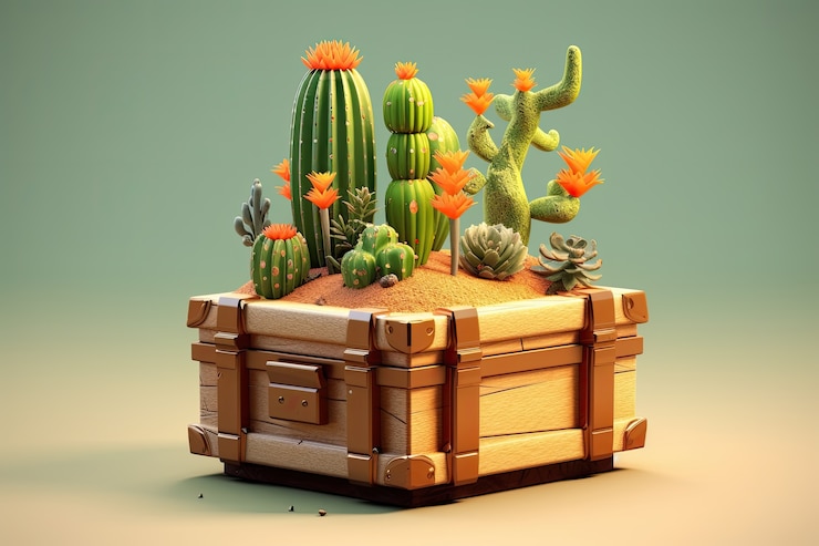 Foto gratuito cactus del desierto en el estudio
