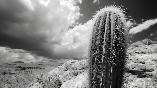 Cactus del desierto monocromático