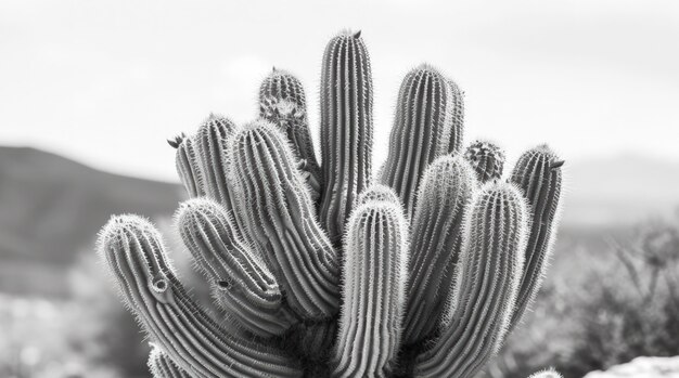 Cactus del desierto monocromático