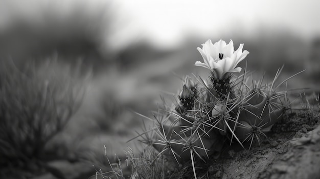 Cactus del desierto monocromático