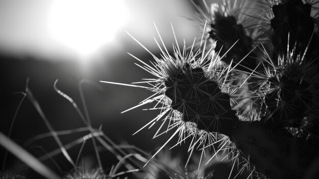 Cactus del desierto monocromático