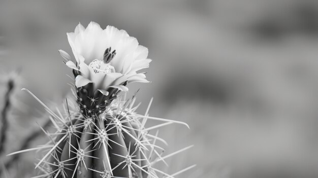 Foto gratuita cactus del desierto monocromático