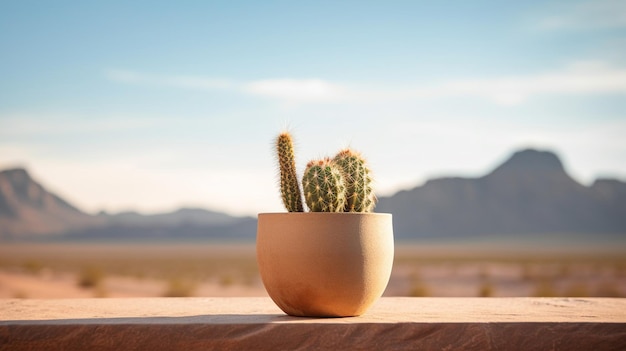 Un cactus en maceta en el fondo de un camión