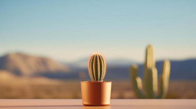 Un cactus en maceta en el fondo de un camión