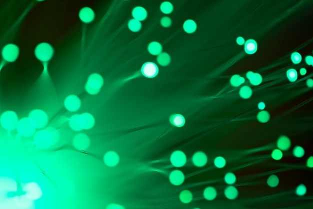 Foto gratuita cadena de luces verdes de fibra óptica