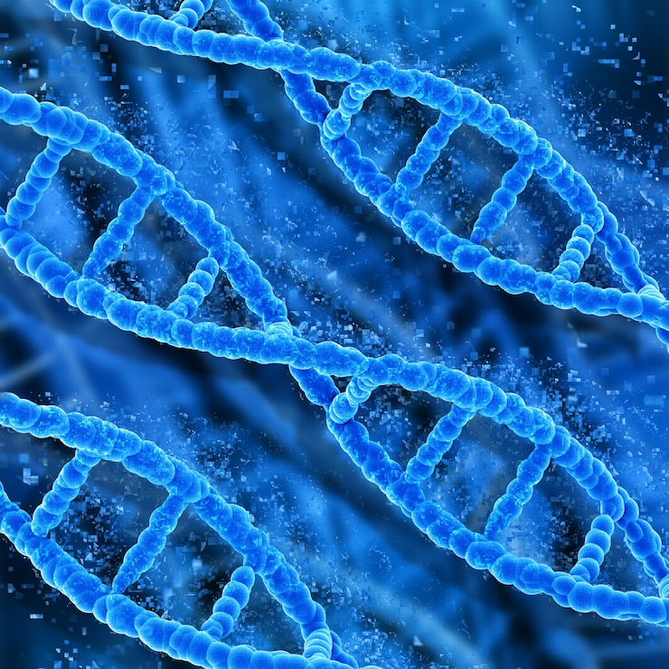 Foto gratuito cadenas de adn vistas al microscopio
