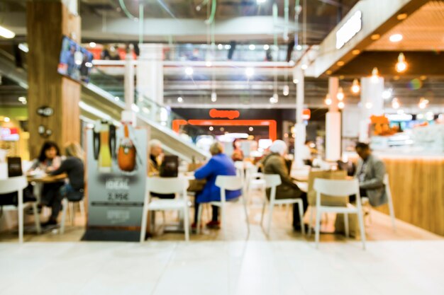 Cafetería con efecto borroso