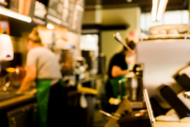 Cafetería con efecto borroso