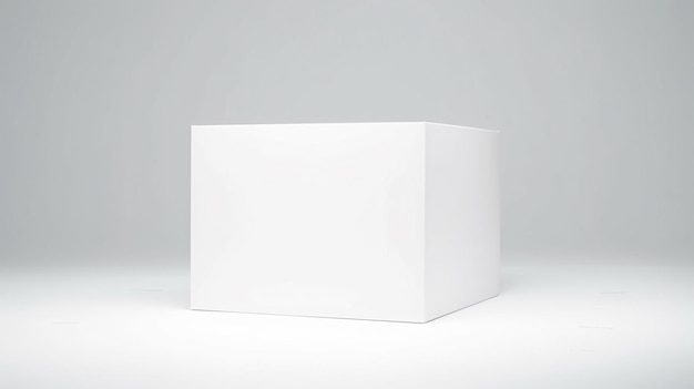 Foto gratuita una caja blanca sobre un fondo blanco