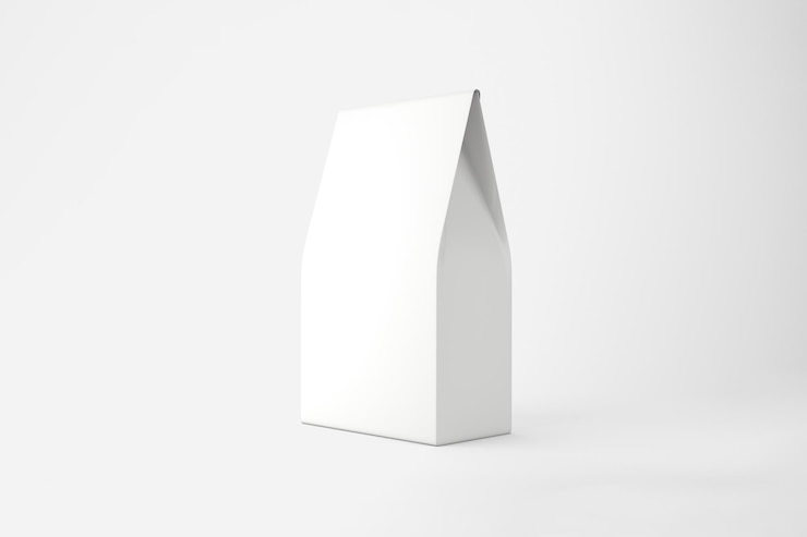 Caja de embalaje de papel blanco aislada