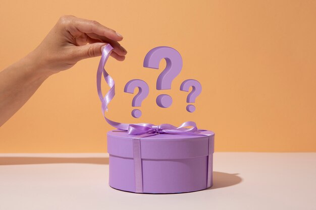 Caja misteriosa con concepto de regalos