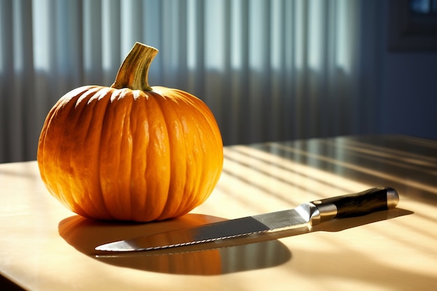 Foto gratuita calabaza cruda en el interior