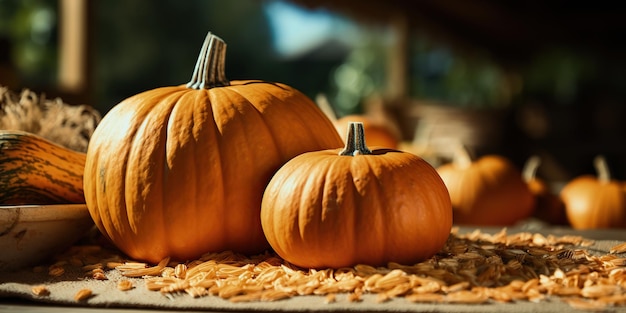 Foto gratuita una calabaza grande y algunos pedazos.