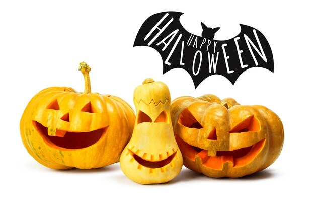 Calabaza de Halloween aislado sobre fondo blanco.