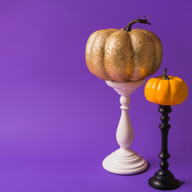 Calabazas de Halloween en monturas