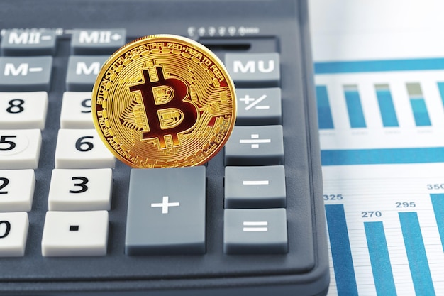 Calculadora y moneda Bitcoin