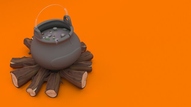 Caldero 3D de Halloween
