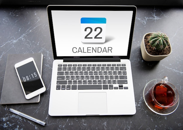 Foto gratuita calendario agenda de citas plan de programación