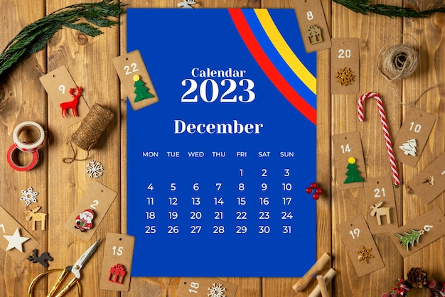 calendario navideño colombiano para 2023