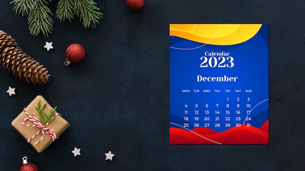 Foto gratuita calendario navideño colombiano para 2023