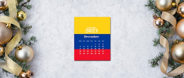 Foto gratuita calendario navideño colombiano para 2023