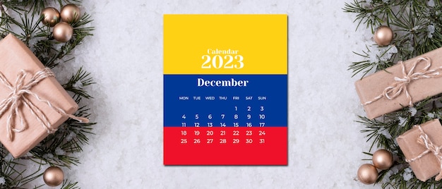 Foto gratuita calendario navideño colombiano para 2023