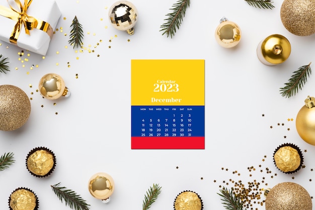 Foto gratuita calendario navideño colombiano para 2023