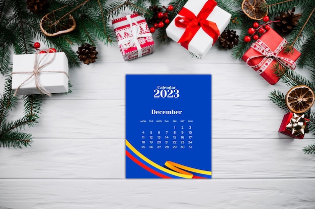 Foto gratuita calendario navideño colombiano para 2023