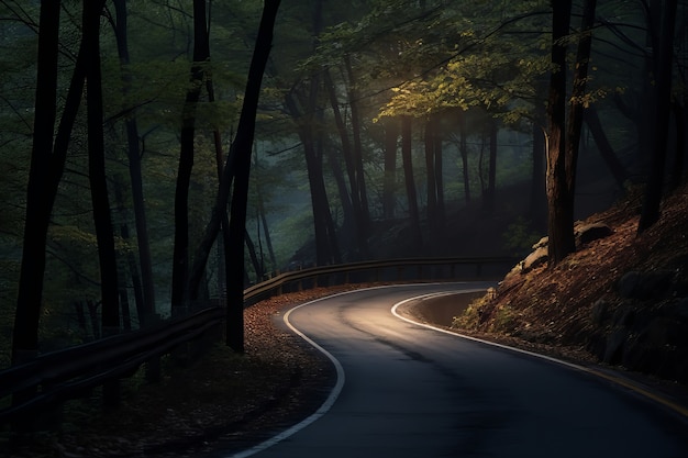 Foto gratuita calle vacía en atmósfera oscura