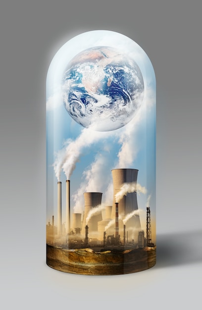 Cambio climático con contaminación industrial