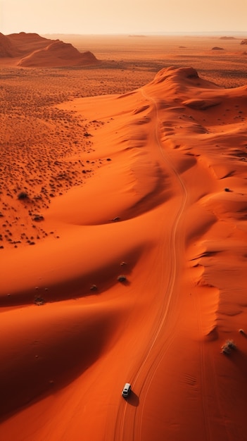 Camino del desierto fotorrealista minimalista