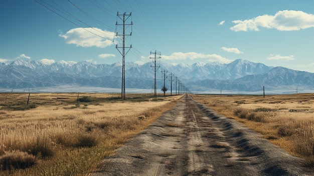 Camino fotorrealista minimalista