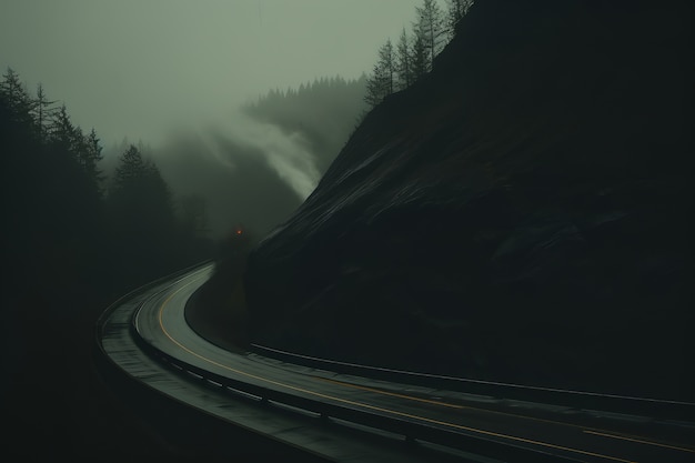 Foto gratuita camino vacío en atmósfera oscura