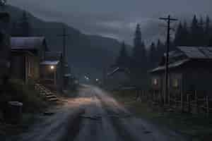 Foto gratuita camino vacío en atmósfera oscura