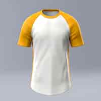 Foto gratuita camiseta blanca amarilla en blanco