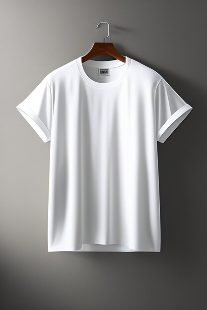 Una camiseta blanca con una banda negra en la parte superior.