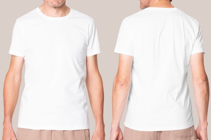 Camiseta blanca para hombre, ropa casual con espacio de diseño.