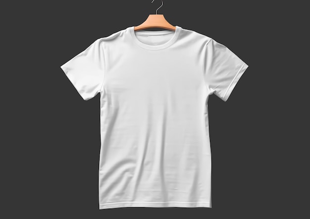 Foto gratuita camiseta blanca con percha aislada sobre un fondo oscuro