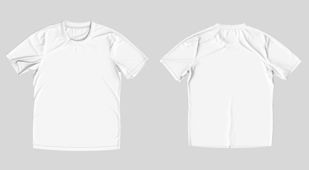 Camisetas blancas delanteras y traseras en blanco