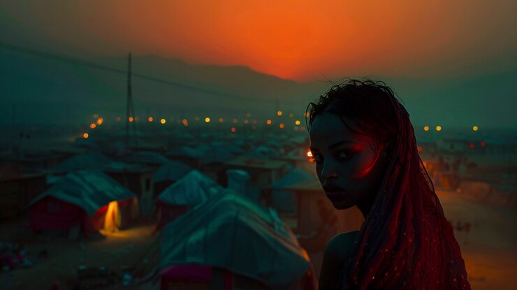 Foto gratuito campamento de refugiados fotorrealista