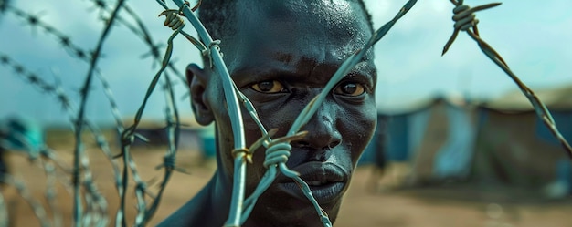 Foto gratuita campamento de refugiados fotorrealista