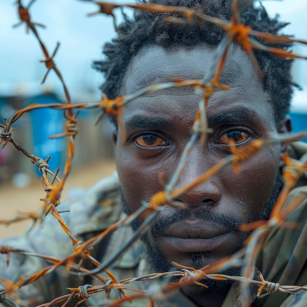 Campamento de refugiados fotorrealista