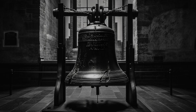 Foto gratuita la campana de la antigua capilla suena en una espiritualidad pacífica generada por ia