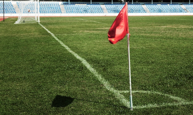 Campo de fútbol desde una vista de esquina