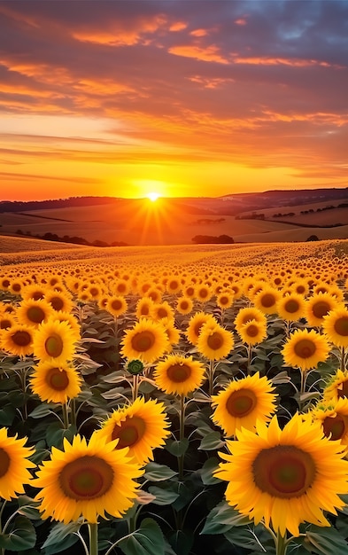 Foto gratuita el campo de girasoles en flor