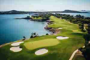 Foto gratuita campo de golf de alto ángulo